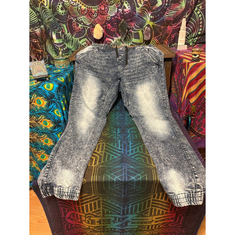 Black brand denim style joggers